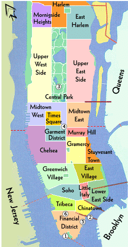New York-Manhattan Harita